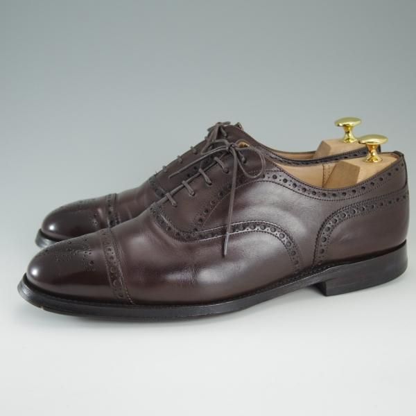 ★チャーチ 75F/UK7.5【定番★ディプロマット/DIPLOMAT】173ラスト/5都市ロゴ/セミブローグ/ネバダカーフ/濃茶/メンズ/Church's★d848