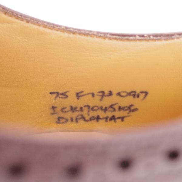★チャーチ 75F/UK7.5【定番★ディプロマット/DIPLOMAT】173ラスト/5都市ロゴ/セミブローグ/ネバダカーフ/濃茶/メンズ/Church's★d848