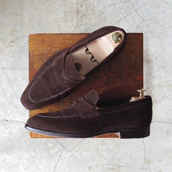 極上★(伊)サントーニ SIZE 5【上級★グッドイヤーウェルテッド製法/BEAMS F別注】ローファー/スエード/メンズ/ビームス/Santoni★d849