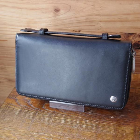 極上★ダンヒル/dunhill【定価10万円前後★オーガナイザー/トラベルウォレット】レザー/黒/メンズ/長財布/クラッチバッグ★N53d853