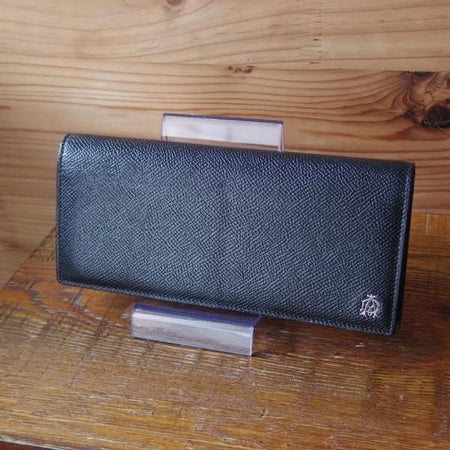 極上★ダンヒル/dunhill【定価5万円程度★長財布/ロングウォレット】レザー/黒/メンズ/財布★d854