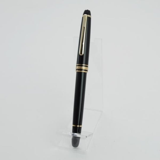 極美品★(独)モンブラン/MONTBLANC【定価￥54,000-★マイスターシュテュック/ローラーボール】ゴールドコーティング/黒/ボールペン★d855