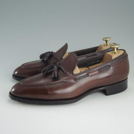 美品★三陽山長 SIZE 6.5【定価￥73,440-★鹿三郎/ROKUSABURO】R2010ラスト/タッセルローファー/カーフ/濃茶/メンズ/SanyoYamacho★d862