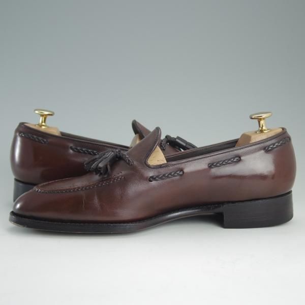 美品★三陽山長 SIZE 6.5【定価￥73,440-★鹿三郎/ROKUSABURO】R2010ラスト/タッセルローファー/カーフ/濃茶/メンズ/SanyoYamacho★d862