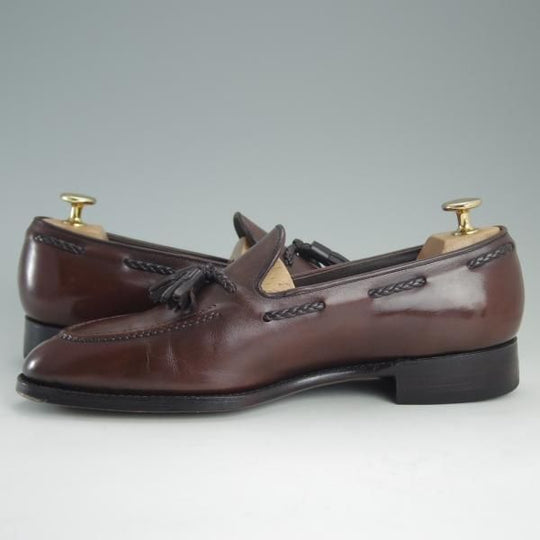 美品★三陽山長 SIZE 6.5【定価￥73,440-★鹿三郎/ROKUSABURO】R2010ラスト/タッセルローファー/カーフ/濃茶/メンズ/SanyoYamacho★d862