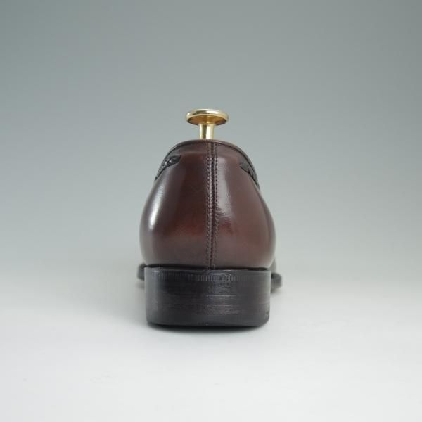 美品★三陽山長 SIZE 6.5【定価￥73,440-★鹿三郎/ROKUSABURO】R2010ラスト/タッセルローファー/カーフ/濃茶/メンズ/SanyoYamacho★d862