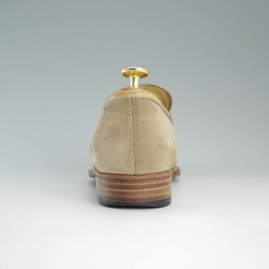 極上★(目黒)BROSENT/ブロセント SIZE 6【★(浅草)セントラル靴製/パティーヌ仕様】コンビローファー/スエード×カーフ/薄茶/メンズ★d863