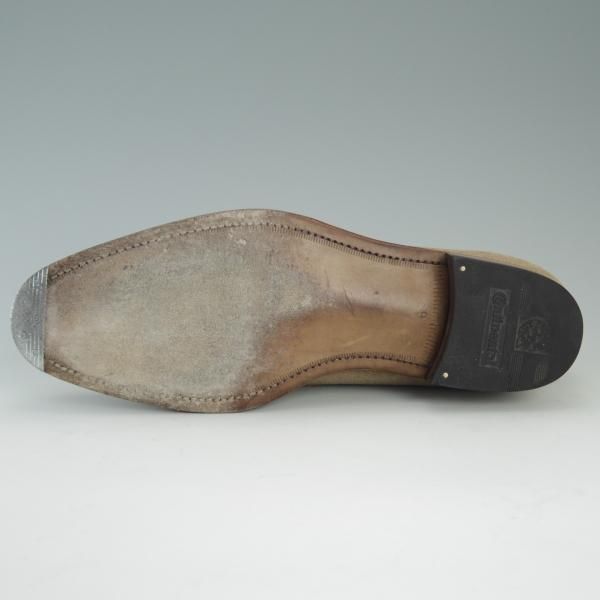 極上★(目黒)BROSENT/ブロセント SIZE 6【★(浅草)セントラル靴製/パティーヌ仕様】コンビローファー/スエード×カーフ/薄茶/メンズ★d863