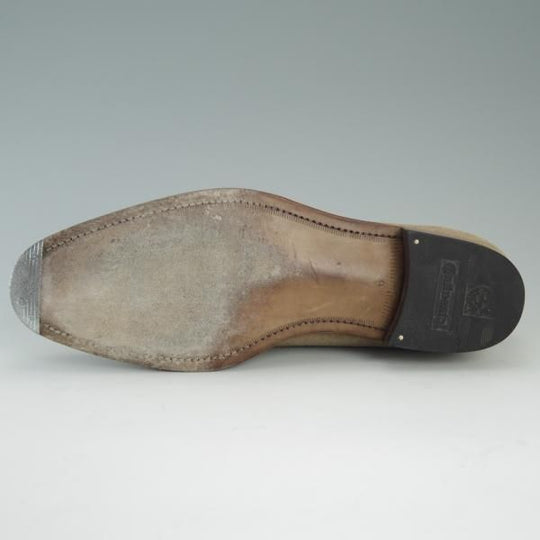 極上★(目黒)BROSENT/ブロセント SIZE 6【★(浅草)セントラル靴製/パティーヌ仕様】コンビローファー/スエード×カーフ/薄茶/メンズ★d863