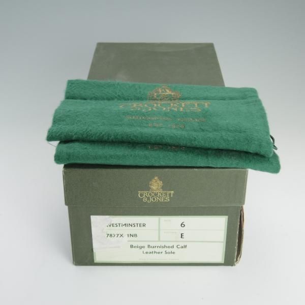 美品★クロケット&ジョーンズ 6E【SHIPS別注★WESTMINSTER/セミブローグ】/カーフ/茶/メンズ/シューズ/シップス/Crockett&Jones★d866