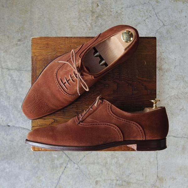 極上★クロケット&ジョーンズ 6E【★ドーバー/DOVER/348ラスト】オックスフォード/スエード/茶/メンズ/Crockett&Jones★d867
