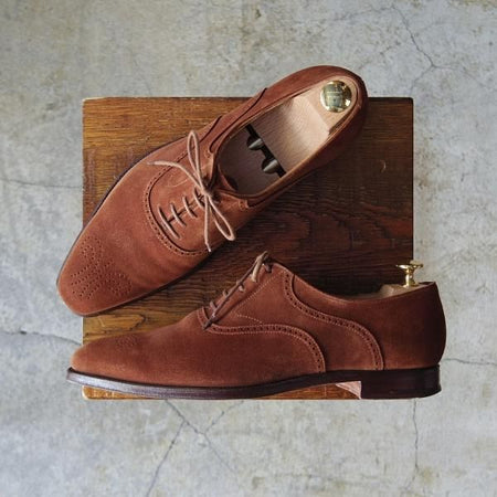 極上★クロケット&ジョーンズ 6E【★ドーバー/DOVER/348ラスト】オックスフォード/スエード/茶/メンズ/Crockett&Jones★d867