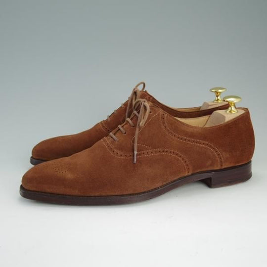 極上★クロケット&ジョーンズ 6E【★ドーバー/DOVER/348ラスト】オックスフォード/スエード/茶/メンズ/Crockett&Jones★d867