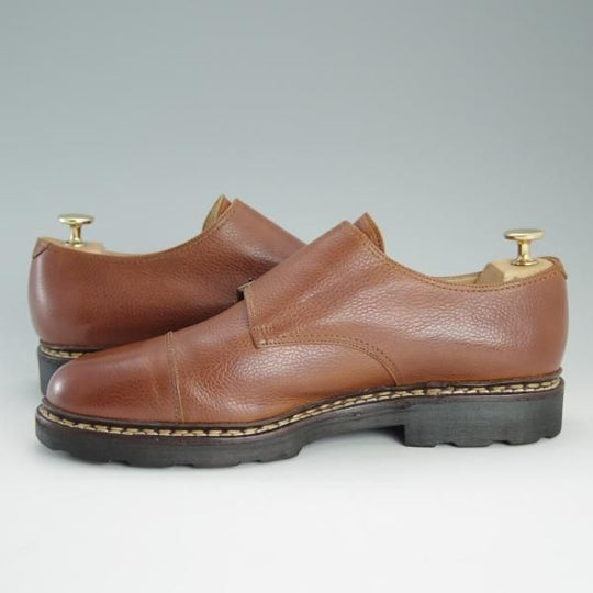 美品★パラブーツ SIZE 8【★グレインレザー/WILLIAM/ウィリアム】マルシェソール/ダブルモンク/コニャック/茶/メンズ/Paraboot★d874