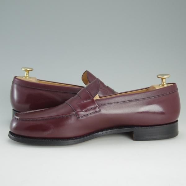 極美品★J.M.ウェストン 7.5C【定価￥108,000-★コインローファー/180】41ラスト/カーフ/バーガンディー/赤茶/Weston/ウエストン★d875