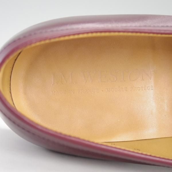 極美品★J.M.ウェストン 7.5C【定価￥108,000-★コインローファー/180】41ラスト/カーフ/バーガンディー/赤茶/Weston/ウエストン★d875