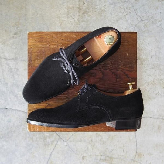 未使用★Oriental/オリエンタル SIZE 5.5【定価￥59,400-★ベベルドグッドイヤー/プレーントゥ】スエード/黒/メンズ★d876