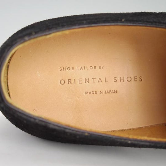未使用★Oriental/オリエンタル SIZE 5.5【定価￥59,400-★ベベルドグッドイヤー/プレーントゥ】スエード/黒/メンズ★d876