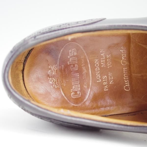 極上★チャーチ 70F/UK7【旧チャーチ★ブックバインダーカーフ/73ラスト】4都市ロゴ/クォーターブローグ/メンズ/Church's★d884