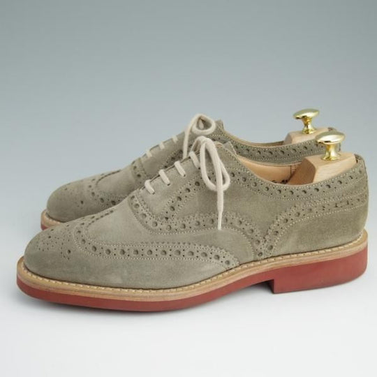 極美品★チャーチ 50G/UK5【バーウッドのカジュアル仕様モデル★DOWNTON】81ラスト/フルブローグ/スエード/薄茶/メンズ/Church's★d886