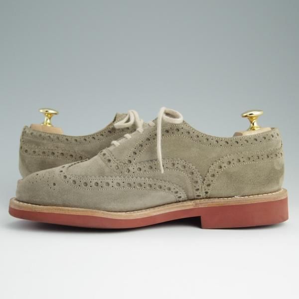 極美品★チャーチ 50G/UK5【バーウッドのカジュアル仕様モデル★DOWNTON】81ラスト/フルブローグ/スエード/薄茶/メンズ/Church's★d886