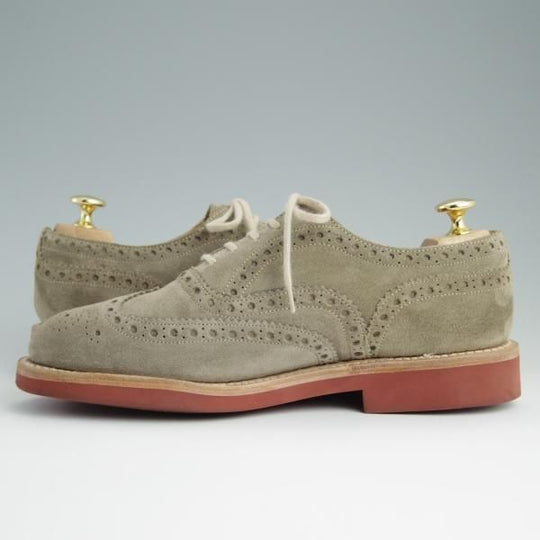 極美品★チャーチ 50G/UK5【バーウッドのカジュアル仕様モデル★DOWNTON】81ラスト/フルブローグ/スエード/薄茶/メンズ/Church's★d886