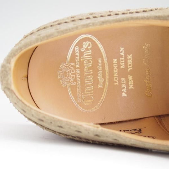 極美品★チャーチ 50G/UK5【バーウッドのカジュアル仕様モデル★DOWNTON】81ラスト/フルブローグ/スエード/薄茶/メンズ/Church's★d886