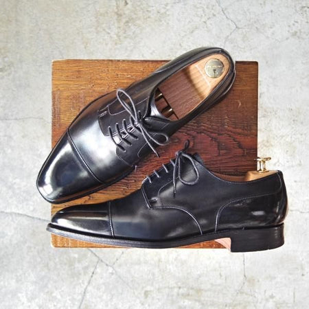 美品★(英)チーニー 8F【貴重★(英)ポールスミス別注/Paul Smith】M8517/3888ラスト/プレーントゥ/カーフ/黒/メンズ/CHEANEY★d901