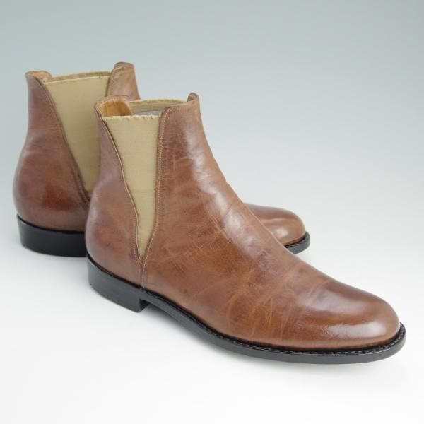 ★(伊)シルヴァノ・ラッタンジ SiZE 40【貴重★アダムエロぺ別注/AKASHI/992】サイドゴアブーツ/カーフ/茶/Silvano Lattanzi★d903