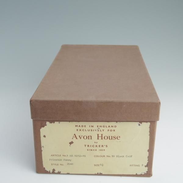美品★トリッカーズ 6.5E【貴重★AVON HOUSE別注('70〜'80s)/エーボンハウス】3548/コインローファー/カーフ/黒/メンズ/Tricker's★d904