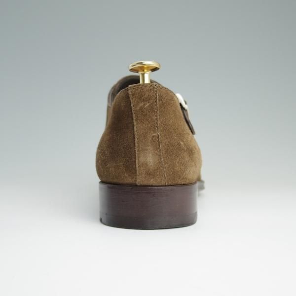 極上★(伊)サントーニ SIZE 5.5【貴重★BEAMS F別注/ブラックラピド製法】ダブルモンク/スエード/茶/メンズ/ビームス/Santoni★d908