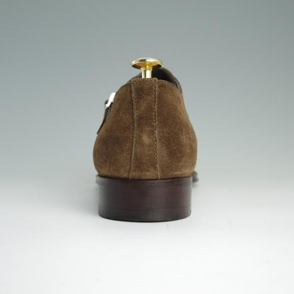 極上★(伊)サントーニ SIZE 5.5【貴重★BEAMS F別注/ブラックラピド製法】ダブルモンク/スエード/茶/メンズ/ビームス/Santoni★d908