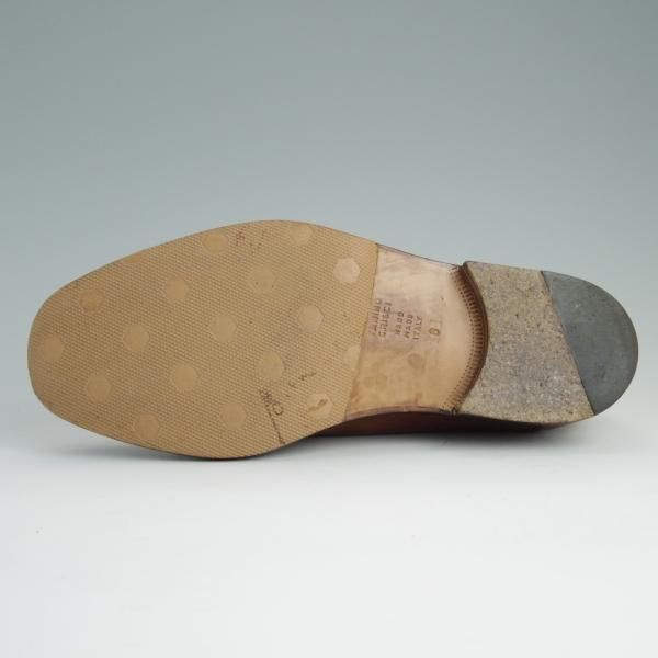 美品★(伊)タニノクリスチー SIZE 6【高額★ノルベジェーゼ製法】ストレートチップ/グレインレザー/茶/メンズ/TANINO CRISCI★d911
