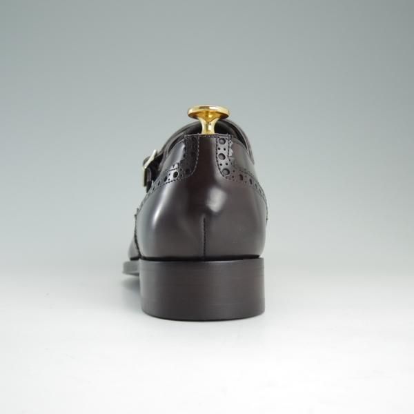 新品★(伊)ORTIGNI/オルティーニ SIZE 39【コンビ仕様★カーフ×グレインレザー】ダブルモンク/濃茶/メンズ★d914