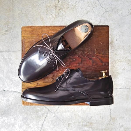 新品★(伊)ストール・マンテラッシ SIZE 5【貴重★ブラックラピド製法/プレーントゥ】濃茶/メンズ/SUTOR MANTELLASSI★d915