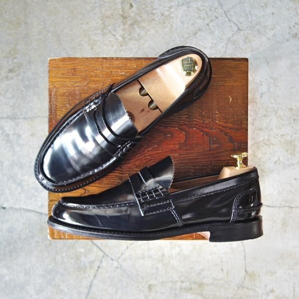 極上★チャーチ 60G/UK6【★コインローファー/TUNBRIDGE】126ラスト/4都市ロゴ/ポリッシュドバインダーカーフ/黒/メンズ/Church's★d920