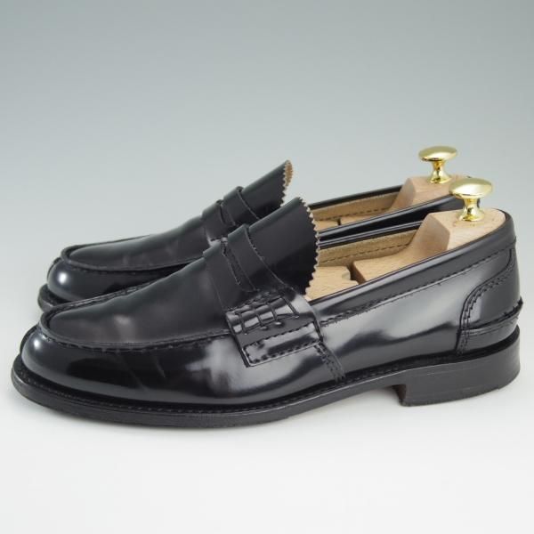 極上★チャーチ 60G/UK6【★コインローファー/TUNBRIDGE】126ラスト/4都市ロゴ/ポリッシュドバインダーカーフ/黒/メンズ/Church's★d920