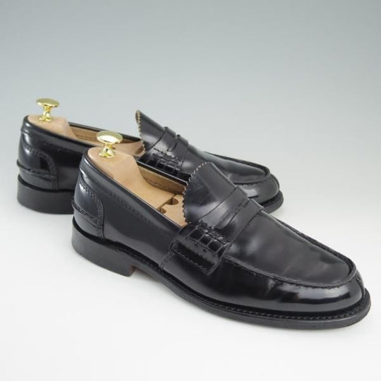 極上★チャーチ 60G/UK6【★コインローファー/TUNBRIDGE】126ラスト/4都市ロゴ/ポリッシュドバインダーカーフ/黒/メンズ/Church's★d920