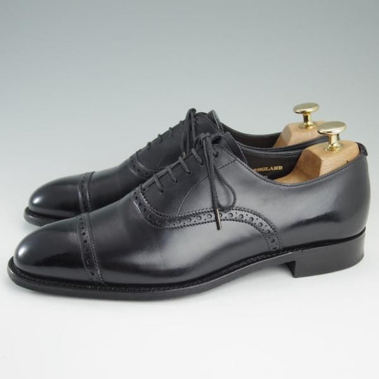 美品★(英)チーニー 6.5E【定価￥74,520-★クォーターブローグ/ROGER】6184ラスト/カーフ/黒/メンズ/CHEANEY★d922