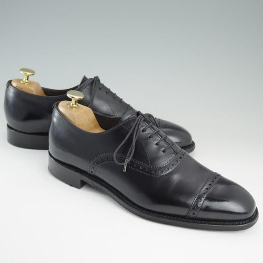 美品★(英)チーニー 6.5E【定価￥74,520-★クォーターブローグ/ROGER】6184ラスト/カーフ/黒/メンズ/CHEANEY★d922