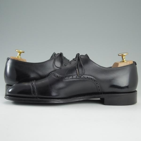 美品★(英)チーニー 6.5E【定価￥74,520-★クォーターブローグ/ROGER】6184ラスト/カーフ/黒/メンズ/CHEANEY★d922