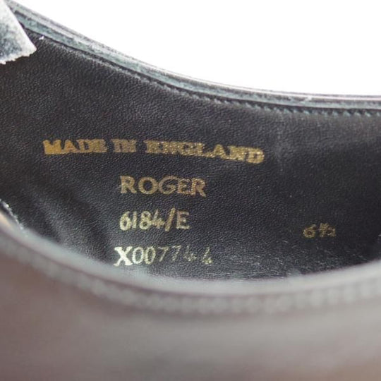 美品★(英)チーニー 6.5E【定価￥74,520-★クォーターブローグ/ROGER】6184ラスト/カーフ/黒/メンズ/CHEANEY★d922