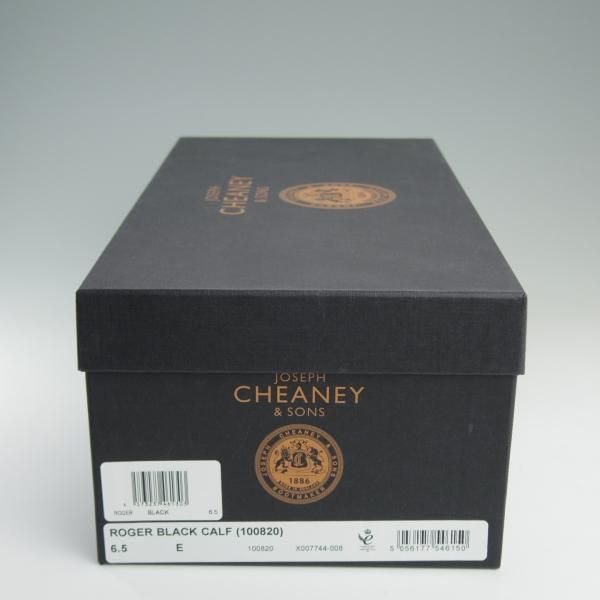 美品★(英)チーニー 6.5E【定価￥74,520-★クォーターブローグ/ROGER】6184ラスト/カーフ/黒/メンズ/CHEANEY★d922