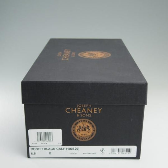 美品★(英)チーニー 6.5E【定価￥74,520-★クォーターブローグ/ROGER】6184ラスト/カーフ/黒/メンズ/CHEANEY★d922