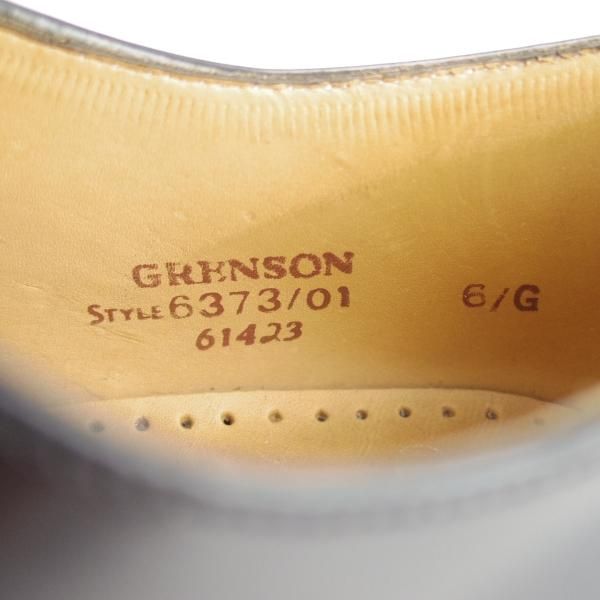 美品★(英)グレンソン 6G【★フルブローグ/6373-01】ウイングチップ/ポリッシュレザー/黒/メンズ/GRENSON★d925