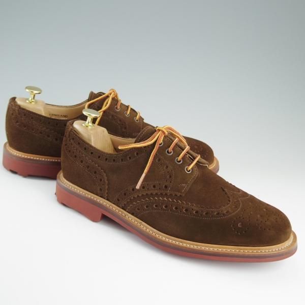 美品★(英)サンダース製 UK8.5/US9.5【リッジウェイソール仕様★マークマクナイリー別注】フルブローグ/SANDERS/MARK MCNAIRY★d926