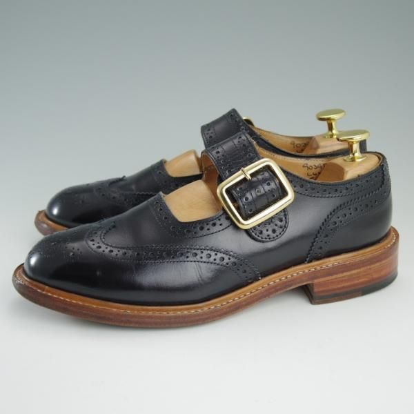 【美品】Tricker's ウイングチップ メリージェーン グレー　24.5 Tricker's（トリッカーズ）Mary Jane Brogue Shoes（メリー