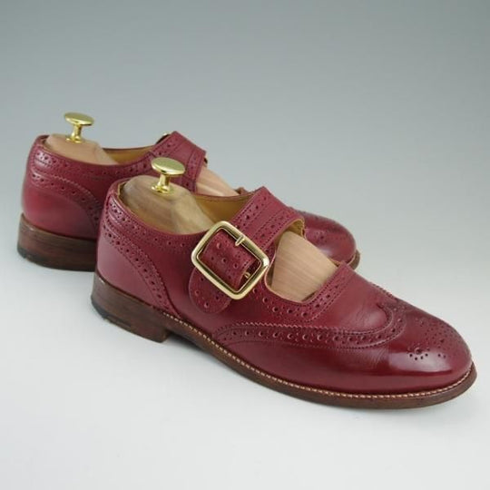 極上★トリッカーズ(レディース) SIZE 6【★メリージェーン/L6011/MARRY JANE】ウイングチップ/カーフ/赤/Tricker's★d929