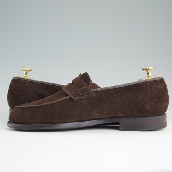 極上★クロケット&ジョーンズ 6.5E【★コインローファー/376ラスト/RICHMOND 2】シティソール/スエード/濃茶/メンズ/Crockett&Jones★d887