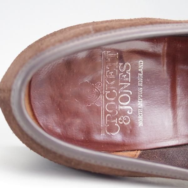 極上★クロケット&ジョーンズ 6.5E【★コインローファー/376ラスト/RICHMOND 2】シティソール/スエード/濃茶/メンズ/Crockett&Jones★d887